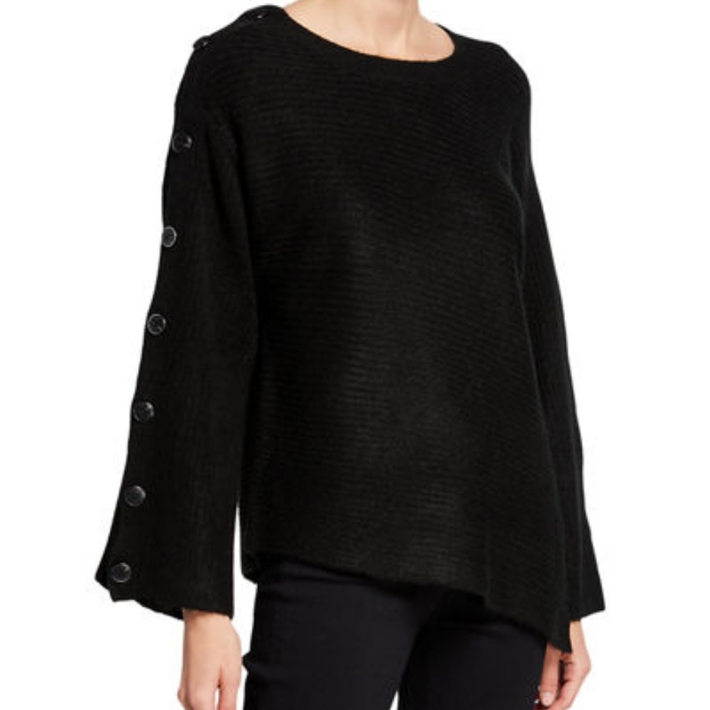 Rachel Roy Adley Button-Sleeve Sweater